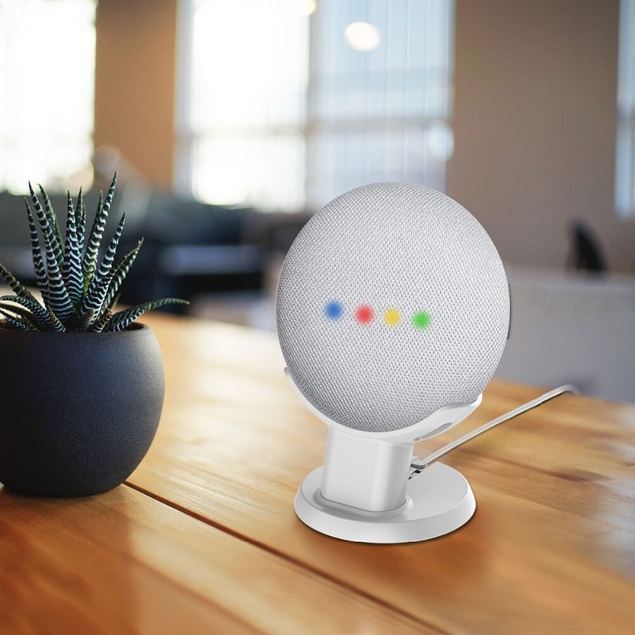 Google Home Mini smart speaker on a table