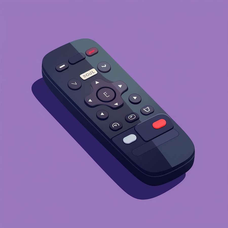 Roku remote with the 'Home' button highlighted