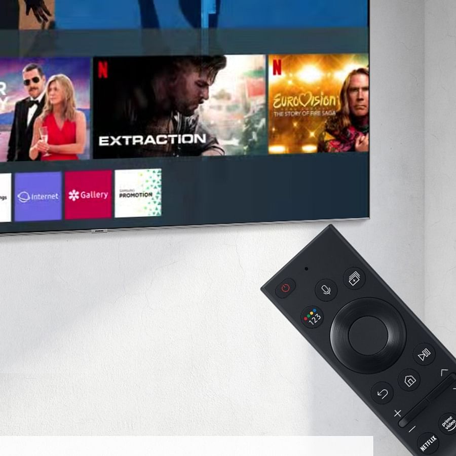Samsung Smart TV with its remote control