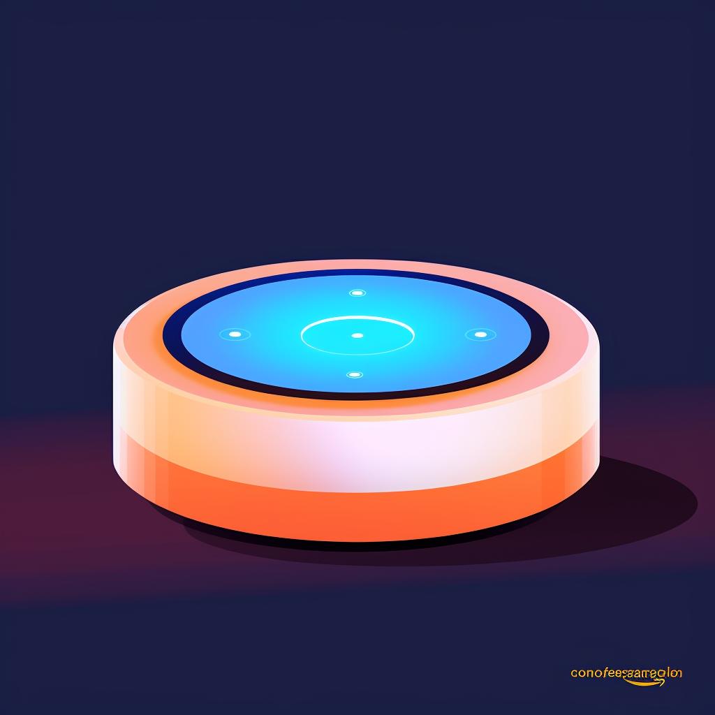 An Echo Dot with an orange light ring