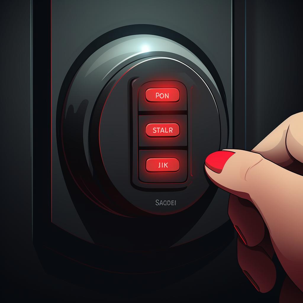 The programming button on the Schlage lock being held until the LED flashes red.