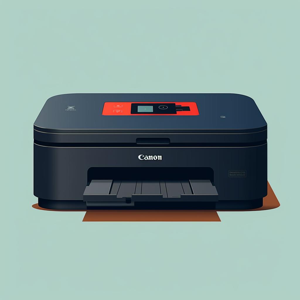 A Canon printer with the power button highlighted