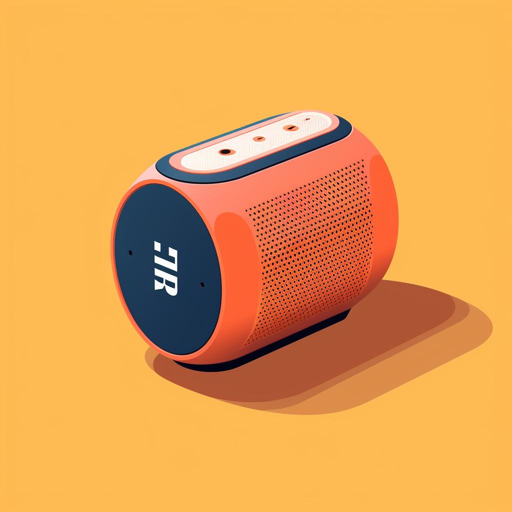 A JBL Bluetooth speaker powering off and then back on.